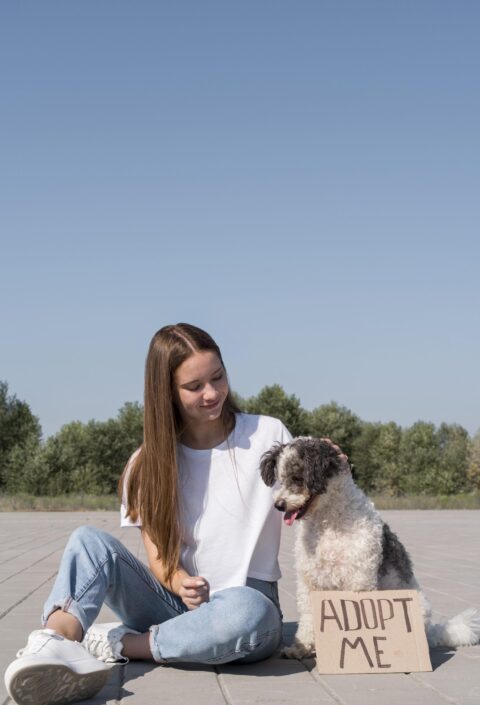 close-up-smiley-girl-petting-cute-dog